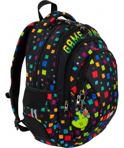 Plecak szkolny dla gracza ST.RIGHT GAME OVER kolorowe piksele BP02