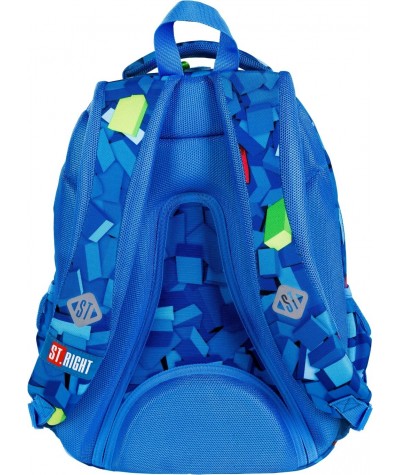 Plecak ST.RIGHT klocki niebieski dla chłopaka BLOCKS kieszeń termo BP7 tył
