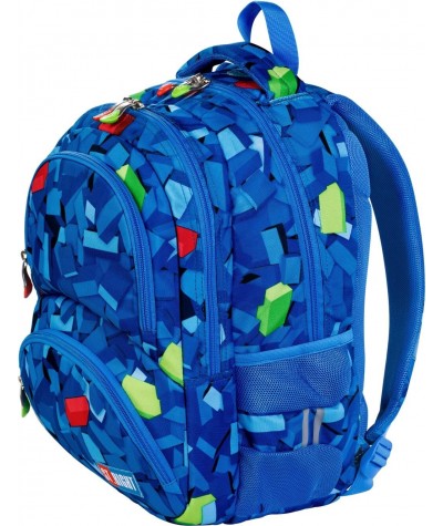 Niebieski plecak ST.RIGHT klocki dla chłopaka BLOCKS kieszeń termo BP7