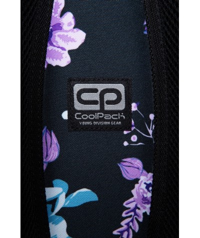 Plecak w kwiaty fioletowe czarny młodzieżowy CoolPack CP Violet Dream 10