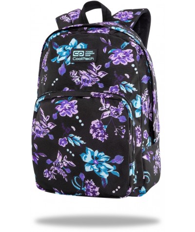 Modny plecak damski CoolPack VIOLET DREAM czarny w kwiaty OHIO CP 17”