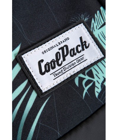Czarny plecak w liście zielone szkolny CoolPack GREEN HAWK modny 2020 7
