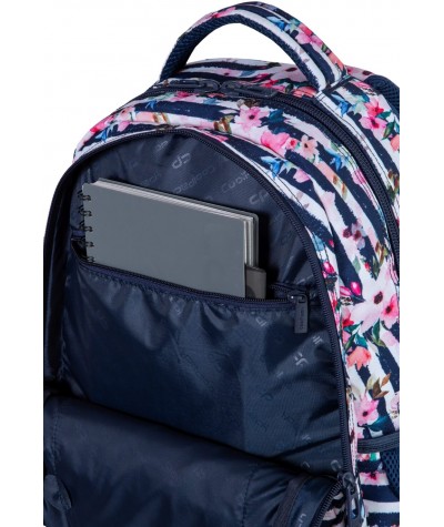 Plecak szkolny w paski i kwiaty CoolPack Pink Marine dla dziewczyny 10