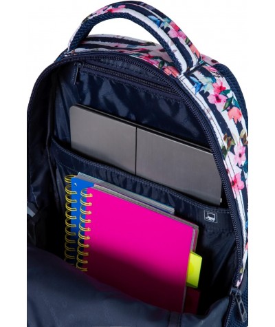 Plecak szkolny w paski i kwiaty CoolPack Pink Marine dla dziewczyny 11