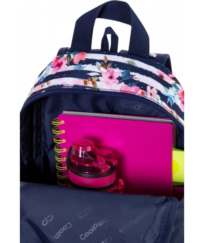 Plecak miejski mały w kwiaty paski CoolPack PINK MARINE kolorowy 2020 4