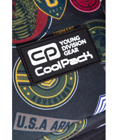 Plecak szkolny wojskowe znaczki CoolPack MILITARY PATCHES CZARNY 2020 6