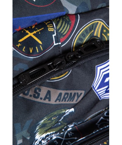 Plecak szkolny wojskowe znaczki CoolPack MILITARY PATCHES CZARNY 2020 7