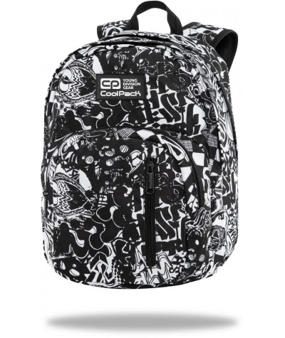 Plecak czarno biały szkolny CoolPack STREET STYLE graffiti DISCOVERY CP 17”