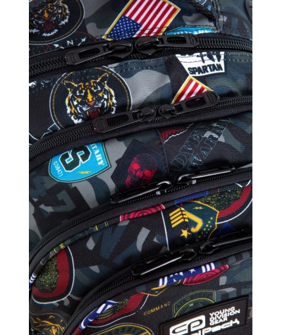 Plecak CP CoolPack wojskowe znaki flagi MILITARY PATCHES czarny 29L 7