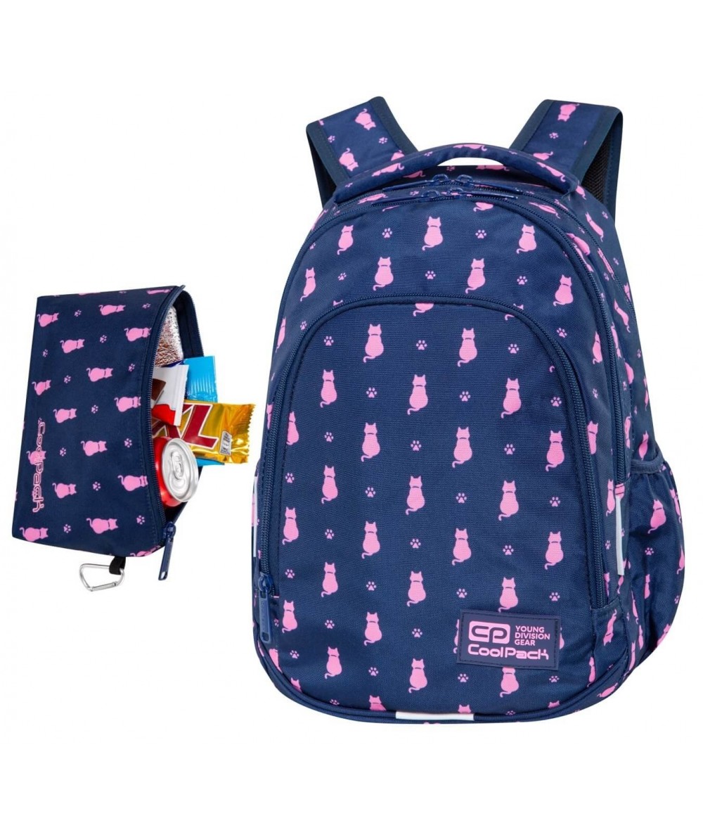 Plecak dla dziewczynki CoolPack NAVY KITTY z kotami 1-3 PRIME CP 16”