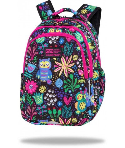 Plecak do 1 klasy dla dziewczynki CoolPack COLOR BOMB kolorowe sowy JOY S CP 15"