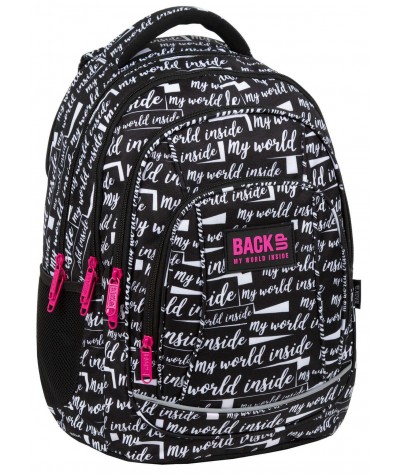 Plecak BackUP szkolny EPICKI czarny z napisami A09