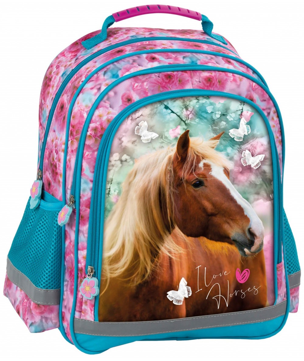 Plecak z koniem DERFORM pastelowy dla dziewczynki I Love Horses