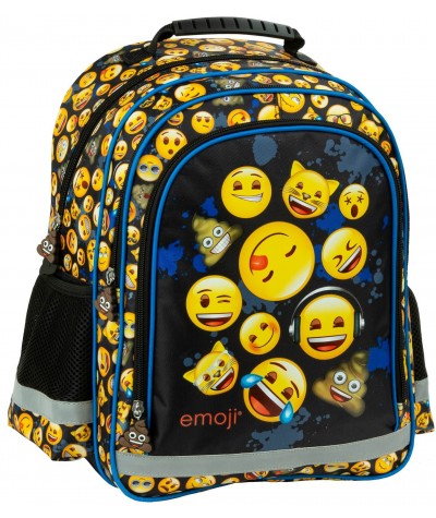 Plecak emotki Emoji DERFORM do pierwszej klasy czarny żółty
