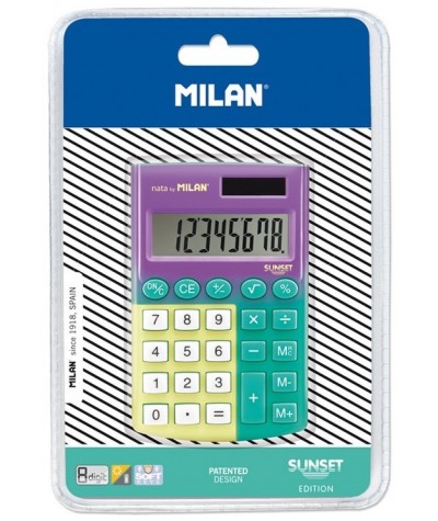 Kalkulator kieszonkowy Milan fioletowy Compact Sunset tęcza trzy kolory