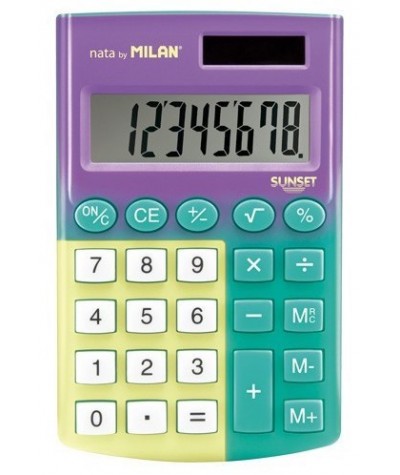 Kalkulator Milan kieszonkowy różowy turkusowy Compact Sunset