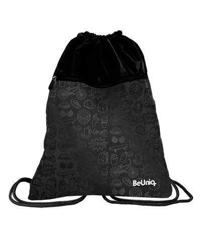 Worek plecak z obrazkami Paso Icon czarny BeUniq