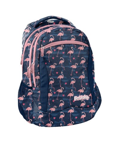 Plecak z flamingami Paso Flamingo granatowy dziewczęcy BeUniq