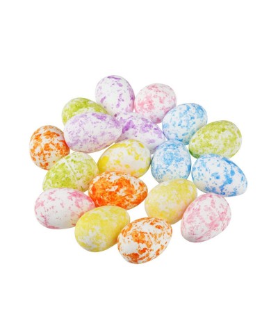 Jajeczka styropianowe małe na Wielkanoc nakrapiane kolorowe  18 sztuk