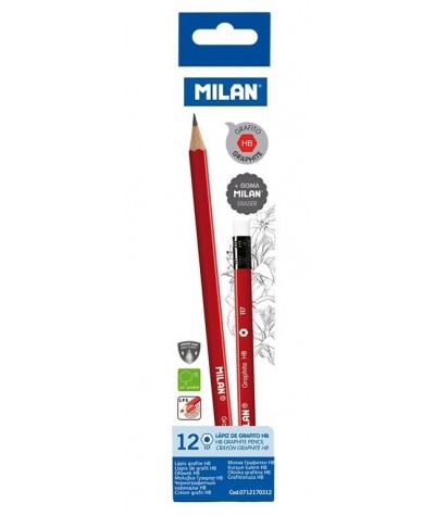 Ołówek Milan czerwony HB sześciokątny do szkoły i biura