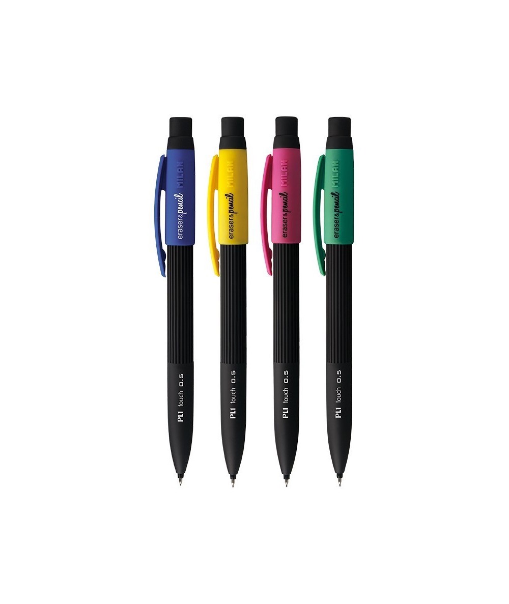 Ołówek mechaniczny HB Milan z gumką czarny PL1 Touch MIX