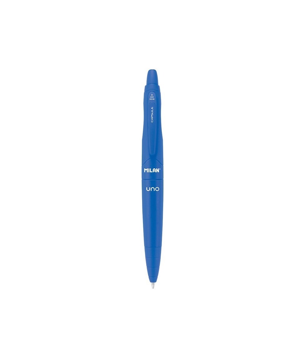 Długopis niebieski Milan Capsule Uno z granatowym tuszem do szkoły