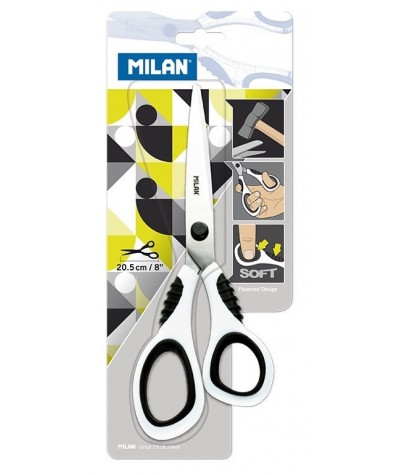 Nożyczki Milan 20,5cm biurowe czarno - białe