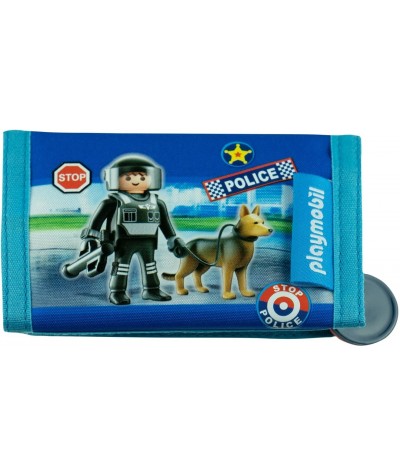Portfel dla dziecka Playmobil chłopięcy niebieski policjant PL-14 nowość