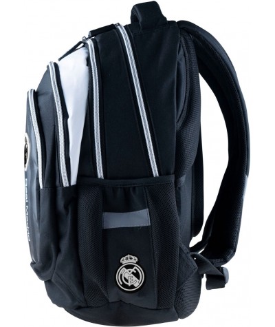 Plecak chłopięcy Real Madryt dla chłopca czarny pasy RM-211