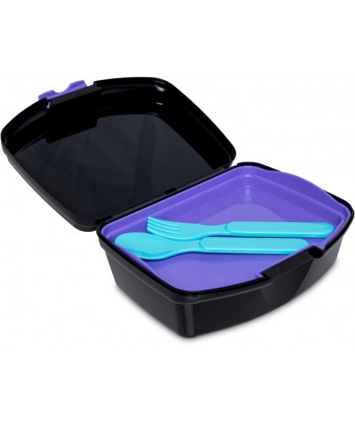 Lunchbox dla dziecka CoolPack DARK UNICORN jednorożec + talerzyk sztućce