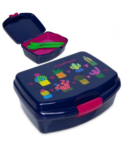 Lunchbox dla dziecka CoolPack CACTUS kaktusy + tacka sztućce RUMI