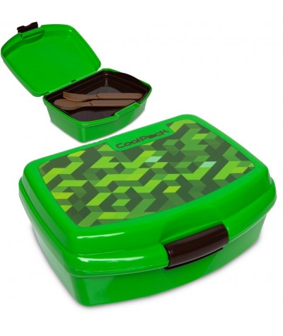 Lunchbox dla dziecka CoolPack CITY JUNGLE bloki gra + tacka sztućce RUMI