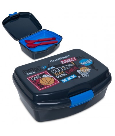 Lunchbox dla dziecka CoolPack BASKETBALL koszykówka + tacka sztućce RUMI