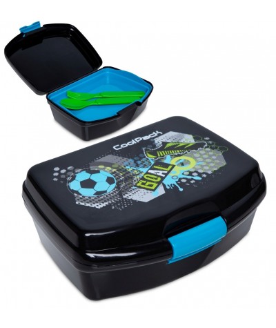 Lunchbox dla dziecka CoolPack FOOTBALL piłkarski + tacka sztućce RUMI