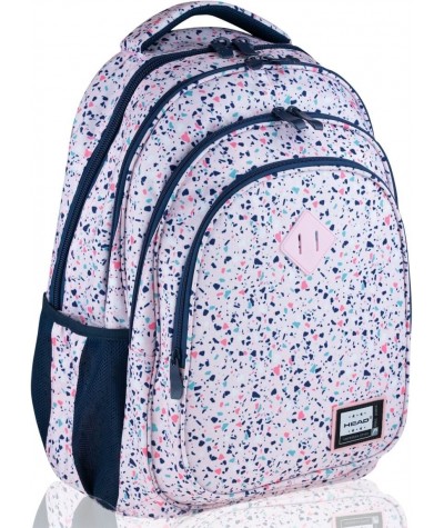 Plecak dla dziewczyny PINK TERRAZZO HEAD marmurkowy do szkoły 2020