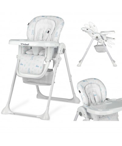 Krzesełko do karmienia Kidwell AMI BIAŁE dla dziecka 6-36 m-c z tacką, wkładem i koszem