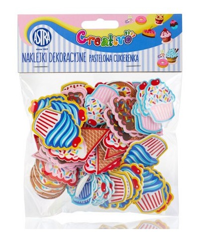 Naklejki piankowe Astra Cukierenka słodycze lody babeczki i donuty