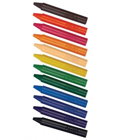 Kredki świecowe Astra 12 kolorów dla dzieci do przedszkola Super Jumbo