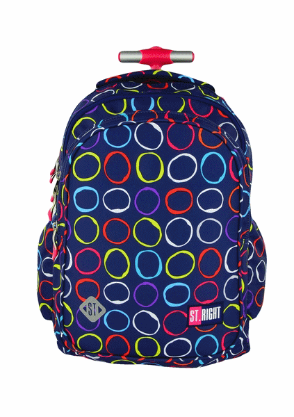 Najmodniejszy plecak na kółkach w kolorowe kółka dla każdej dzieczyny chcącej wyróżnić się wśród nastolatków ST.RIGHT
