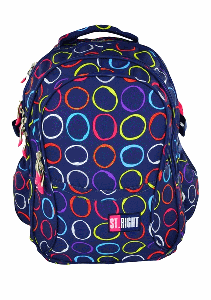 Plecak szkolny St.right w kolorowe kółka dla dziewczyn