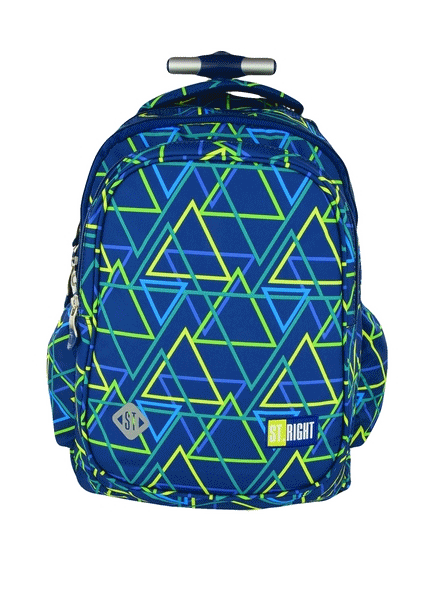 Wygodny i porządny plecak na kółkach marki st.right dla chłopaka w kolorowe trójkąty