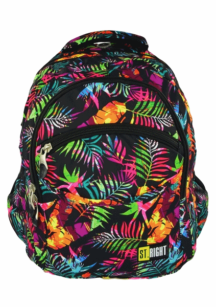 Plecak w tropikalne liście z najmodniejszej kolekcji mody szkolnej ST.RIGHT